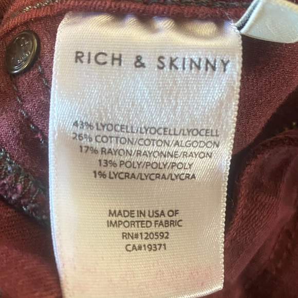 Rich and skinny red jeans size 25 - Picture 7 of 7